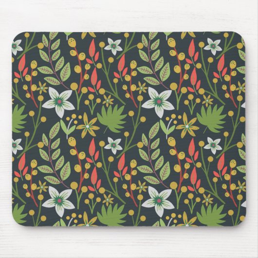 Farbenfrohe, nahtlose Blume mit Blumenmuster und v Mousepad (Vorne)