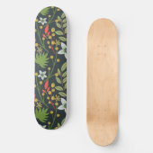 Farbenfrohe, nahtlose Blume mit Blumenmuster und v Skateboard (Vorderseite)