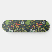 Farbenfrohe, nahtlose Blume mit Blumenmuster und v Skateboard (Horizontal)