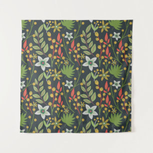 Farbenfrohe, nahtlose Blume mit Blumenmuster und v Wandteppich