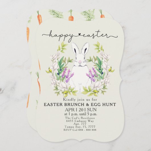 Farbenfrohe nahtlose Karotten Einladung (Vorne/Hinten)