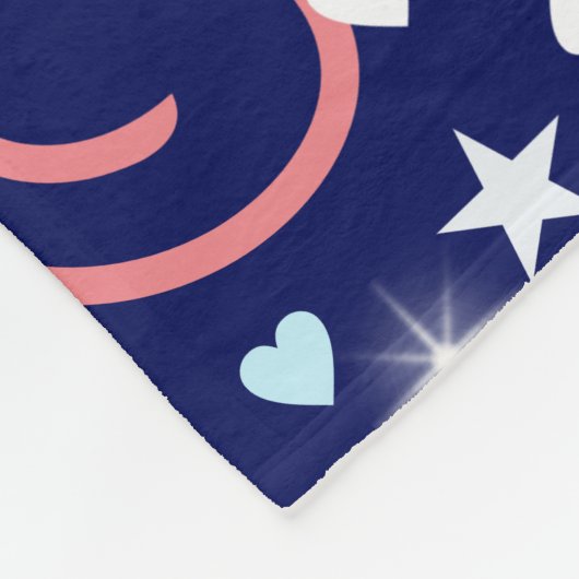 Farbenfrohe Namen Niedliche Herzen und Sterne Fleecedecke (Ecke)