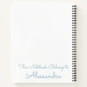 Farbenfrohe Namenskollaps mit Blume Spirale Notizblock (Rückseite)