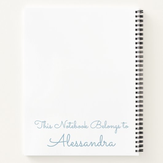 Farbenfrohe Namenskollaps mit Blume Spirale Notizblock (Rückseite)