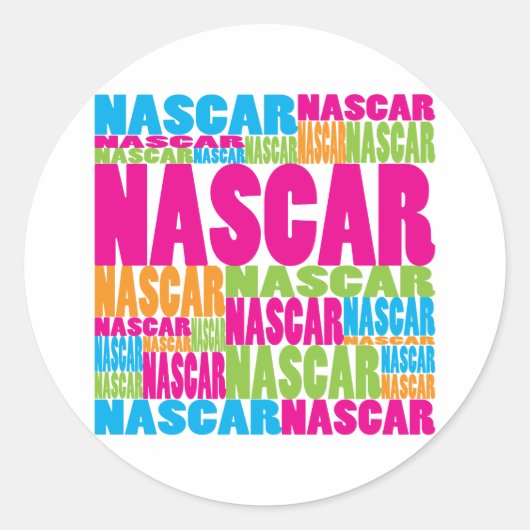 Farbenfrohe NASCAR Runder Aufkleber (Vorderseite)