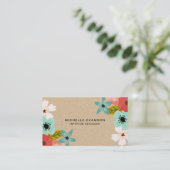 Farbenfrohe Natur Inspirierte Blume Visitenkarte (Stehend Vorderseite)