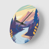 Farbenfrohe Natur Runde Wanduhr (Winkel)