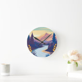 Farbenfrohe Natur Runde Wanduhr (Zuhause)