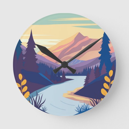 Farbenfrohe Natur Runde Wanduhr (Vorderseite)