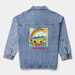 Farbenfrohe Natur Zeichnend für Naturliebhaber Jeansjacke