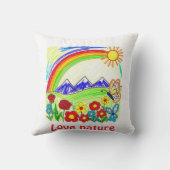 Farbenfrohe Natur Zeichnend für Naturliebhaber Kissen (Rückseite)