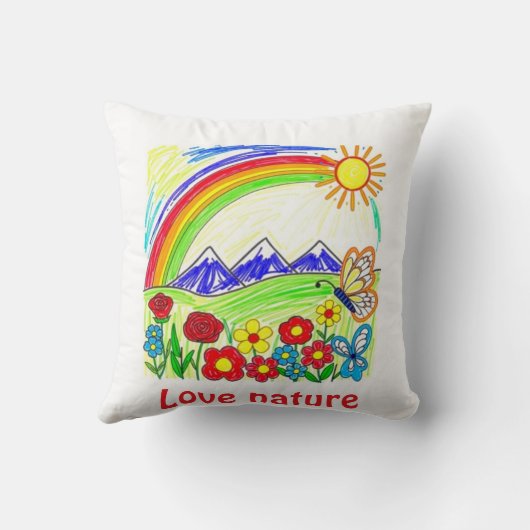 Farbenfrohe Natur Zeichnend für Naturliebhaber Kissen (Rückseite)