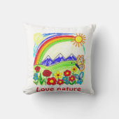 Farbenfrohe Natur Zeichnend für Naturliebhaber Kissen (Vorderseite)
