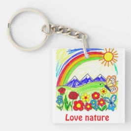 Farbenfrohe Natur Zeichnend für Naturliebhaber Schlüsselanhänger