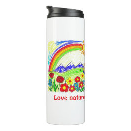 Farbenfrohe Natur Zeichnend für Naturliebhaber Thermosbecher