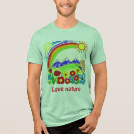 Farbenfrohe Natur Zeichnend für Naturliebhaber Tri-Blend Shirt