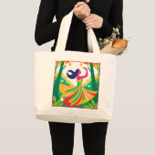 Farbenfrohe, naturbelassene Tote-Tasche Jumbo Stoffbeutel (Vorderseite (Produkt))