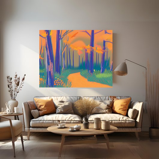 Farbenfrohe Naturgestreichte Leinwand