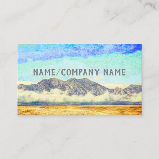 farbenfrohe Naturkunstberge mit Wolken Visitenkarte (Vorderseite)