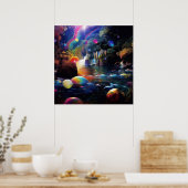 Farbenfrohe Naturlandschaft Poster (Küche)