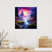 Farbenfrohe Naturlandschaft Poster (Küche)