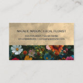 Farbenfrohe natürliche Blume | Monogramm Visitenkarte (Rückseite)