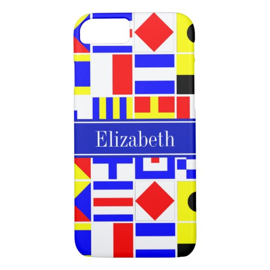 Farbenfrohe Nautic Signal Flags Royal Name Monogra Case-Mate iPhone Hülle (Rückseite)