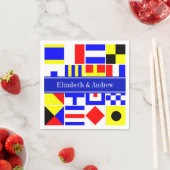 Farbenfrohe Nautic Signal Flags Royal Name Monogra Serviette (Beispiel)