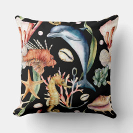 Farbenfrohe Nautical Underwater Sea Animal LIfe Bl Kissen