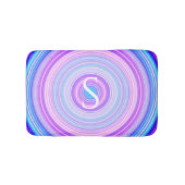 Farbenfrohe Nebel Pink Blue Monogram Badematte (Vorderseite)