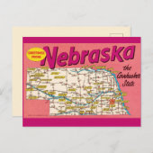 Farbenfrohe Nebraska Karte Postkarte (Vorne/Hinten)