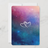 Farbenfrohe Nebula Typografie Einladung zur Hochze (Rückseite)