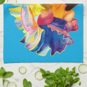 Farbenfrohe Nelke Pop Kunst Blume Geschirrtuch (Gefaltet)