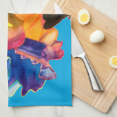 Farbenfrohe Nelke Pop Kunst Blume Geschirrtuch (Viertel Falte)