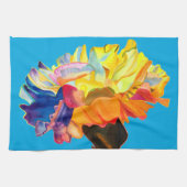 Farbenfrohe Nelke Pop Kunst Blume Geschirrtuch (Horizontal)