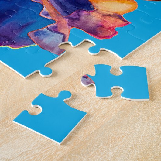 Farbenfrohe Nelke Pop Kunst Blume Puzzle (Seite)