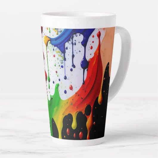 Farbenfrohe Neon 3d Paint Tropfens Spritzer Milchtasse (Rechte Ecke)