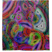 Farbenfrohe Neon Bright Rainbow Duschvorhang (Vorderseite)