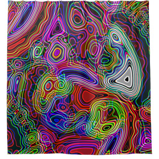 Farbenfrohe Neon Bright Rainbow Duschvorhang (Vorderseite)