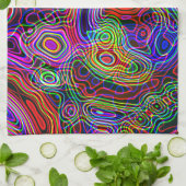 Farbenfrohe Neon Bright Regenbogenmuster Geschirrtuch (Gefaltet)