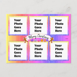 Farbenfrohe Neon Christmas Postcard HAMbWG Postkarte