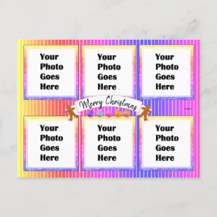 Farbenfrohe Neon Christmas Postcard HAMbWG Postkarte
