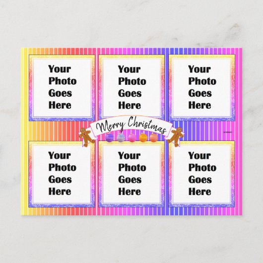 Farbenfrohe Neon Christmas Postcard HAMbWG Postkarte (Vorderseite)