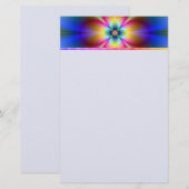 Farbenfrohe Neon Daisy Stationery Briefpapier (Vorne/Hinten)