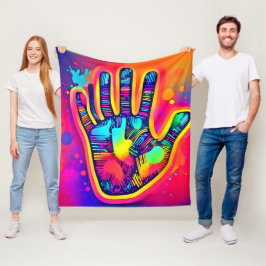 Farbenfrohe Neon Five & Half Fingers drucken Art Fleecedecke