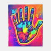 Farbenfrohe Neon Five & Half Fingers drucken Art Fleecedecke (Vorderseite)