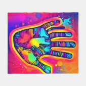Farbenfrohe Neon Five & Half Fingers drucken Art Fleecedecke (Vorderseite (Horizontal))