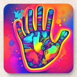 Farbenfrohe Neon Five & Half Fingers drucken Art Getränkeuntersetzer