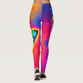 Farbenfrohe Neon Five & Half Fingers drucken Art Leggings (Rückseite)