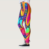 Farbenfrohe Neon Five & Half Fingers drucken Art Leggings (Links)